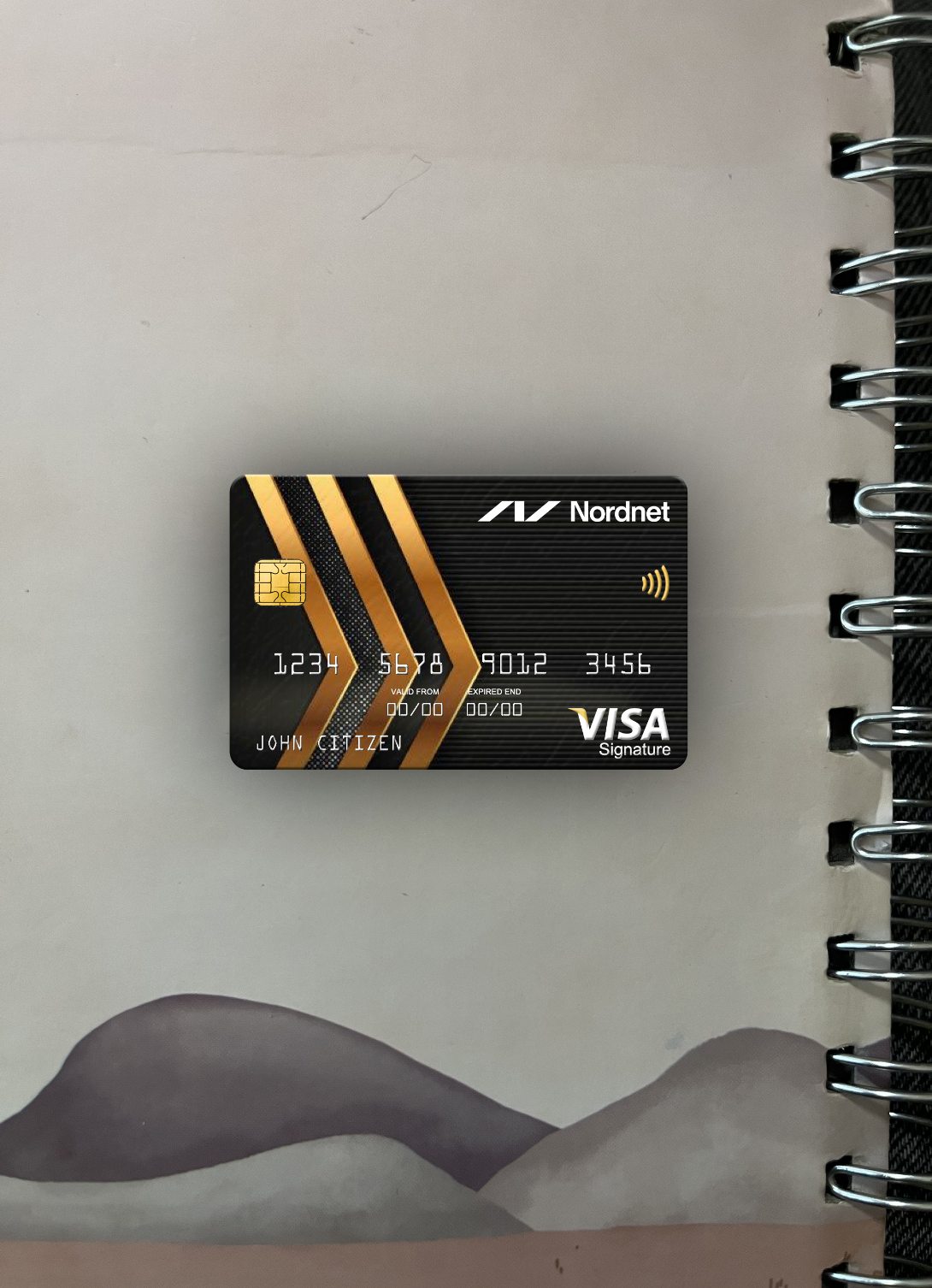 Download Sweden Nordnet AB bank visa signature card photolook front Photoshop template